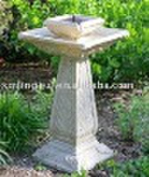 2-Tier Solar garden BirdBath Fountain&water fe