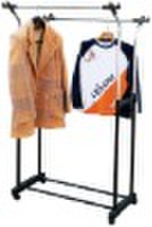 Adjustable metal garment rack