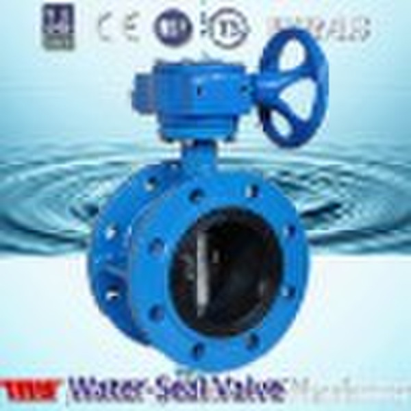 Cast iron double flanged manual butterfly valve