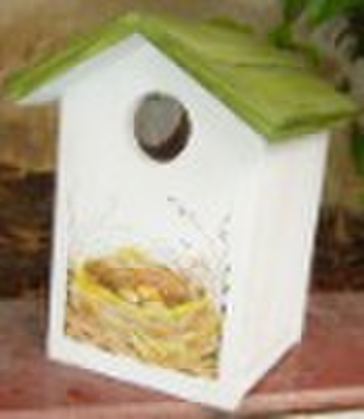 colored wooden bird house