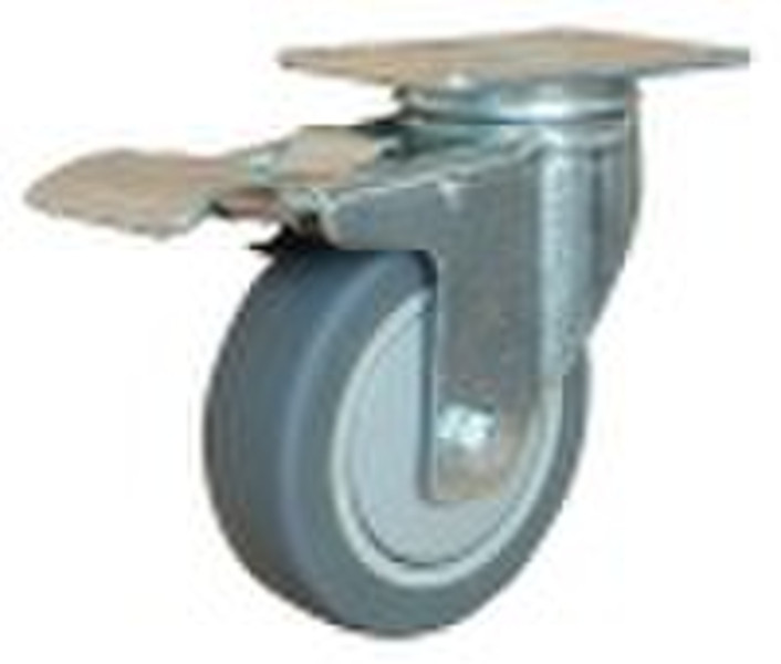 3" PU swivel caster with total brake