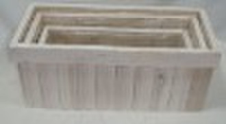 wooden flower planter