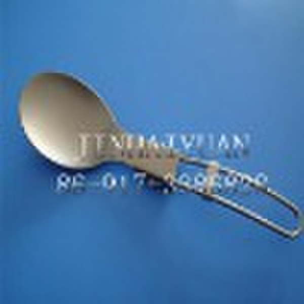 Titanium folding spoon