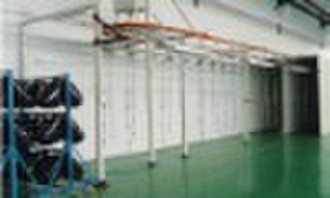 Upholstery material paint coating line