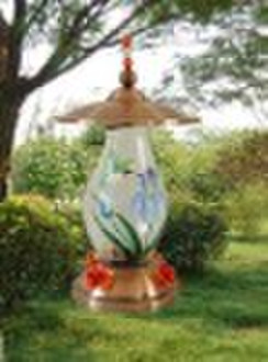 Hand-painted Glass hummingbird Feeder