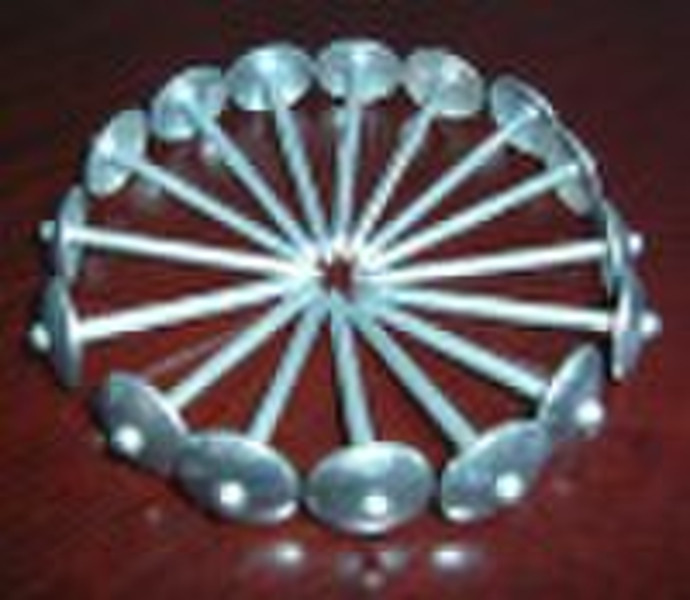 galvanized umbrella roofing nail with twisted/smoo