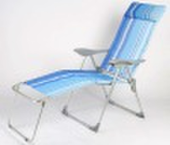 Folding Webbed Chaise Lounge Chair mit Kopfstütze F