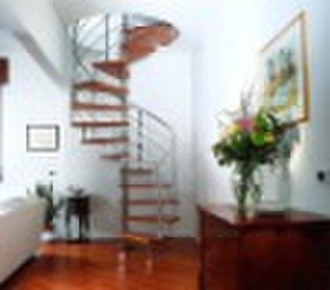 Stainless Steel Wood Spiral Stairs