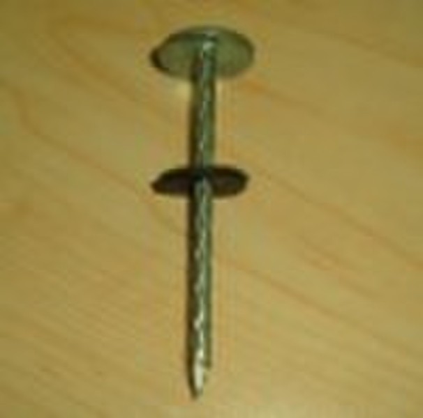 Galvanized umbrella roofing nail