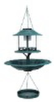 hanging bird bath with solar light