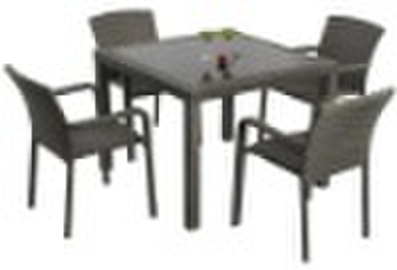 Garden furniture-stackable armchair and dining tab