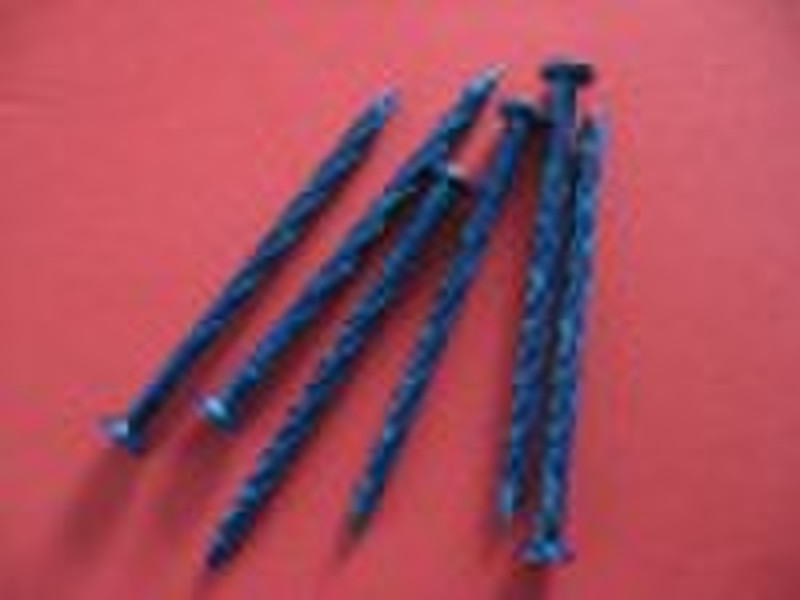 Blue coated twist nail