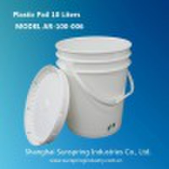 10L plastic paint pail bucket with lid and handle