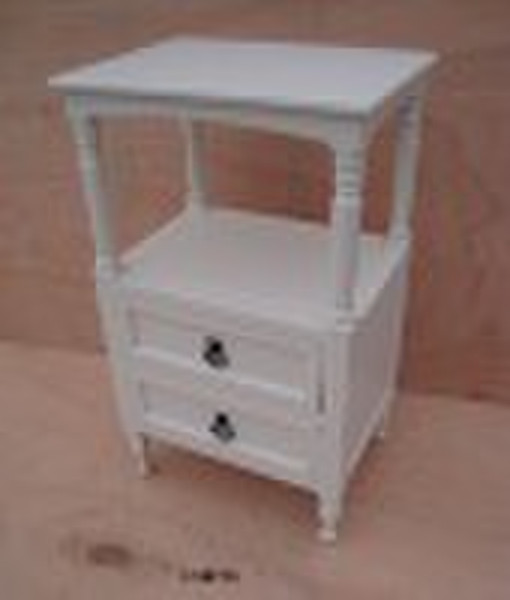 Wooden bedside table two draw