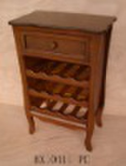 Wooden wine rack with draw