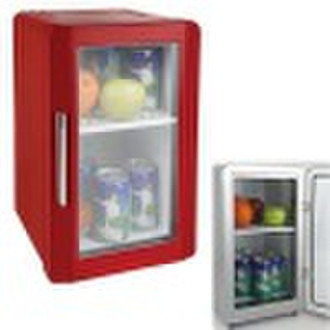 18L thermoelectric mini fridge with transparent do