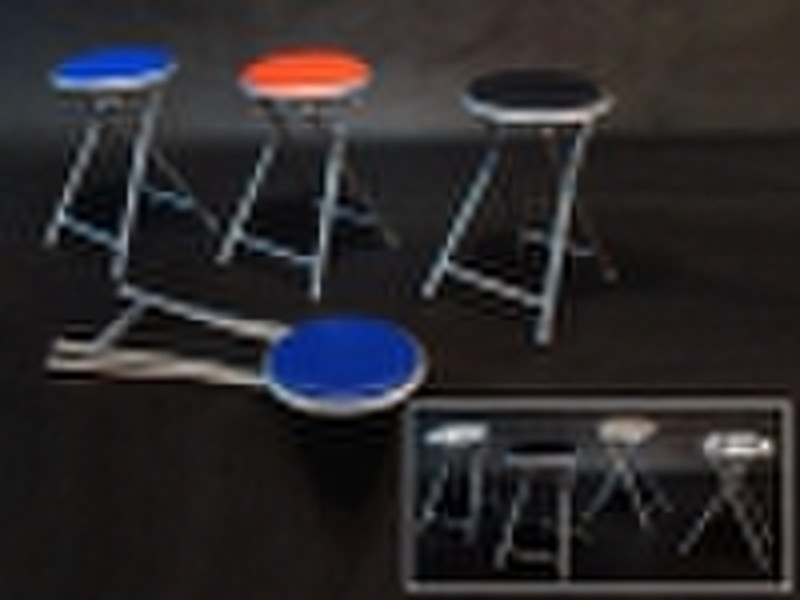 METAL STOOL WITH PLASTIC SEAT