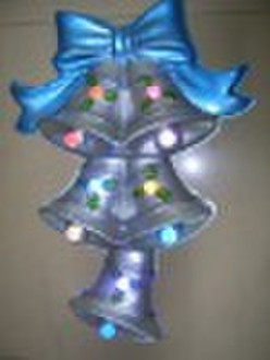 Christmas bells wall plaque with Led lights