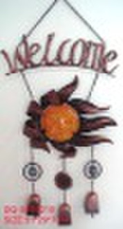 Fused Glass Sunflower Windchime for Home Decoratio