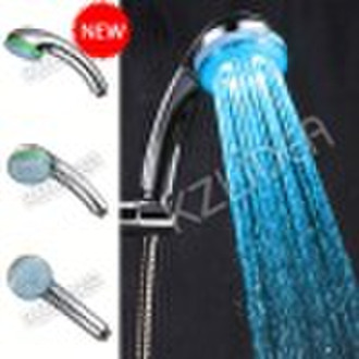 Water pressure powered led rainfall shower head