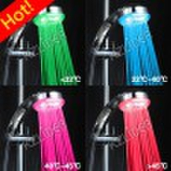 Water powered colours led rainfall shower set