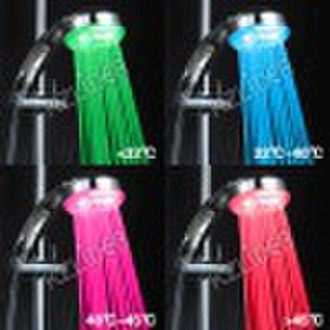 Colourful temperature dectable led shower head