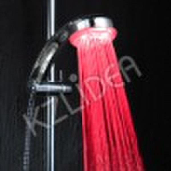 Colourful temperature-controlled shower head