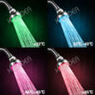 Water pressure powered led rainfall shower head