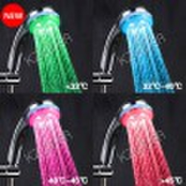 Water pressure power rainfall led shower head