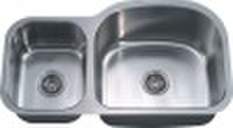 Stainless Steel Double bowl kitchen sink ASU107 L