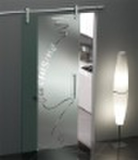 Sliding Door System With Artistic  Glass