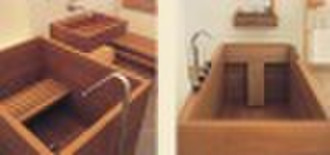 Wood Bathtub with Seat