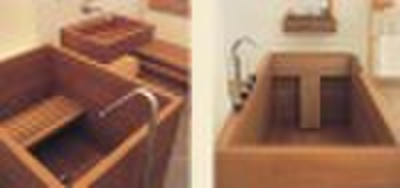 Wood Bathtub with Seat