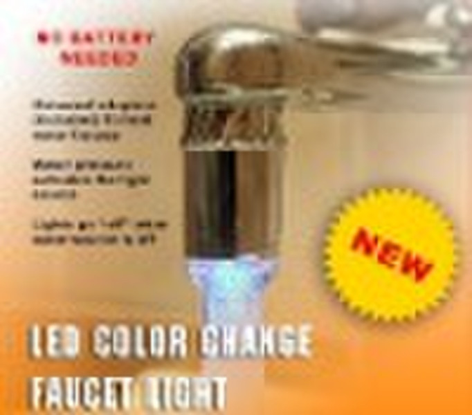 Temperature controlled led faucet light no battery