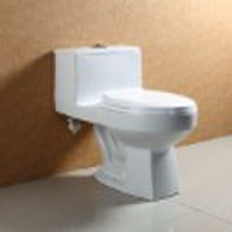 One piece toilet