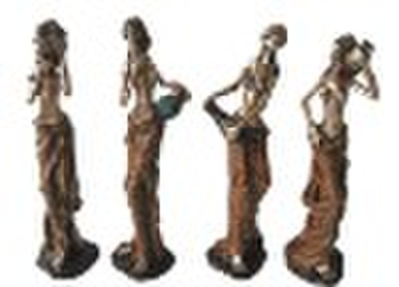 Poly afrikanische Frau Figurine w / pot