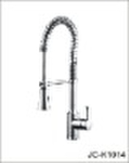 single lever brass pull-out kitchen mixer