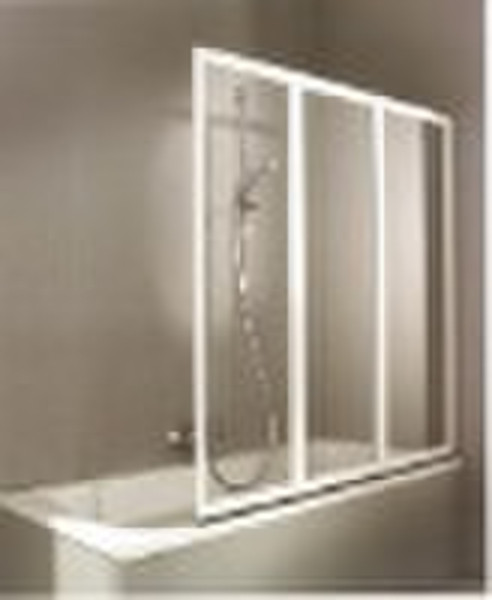 Tempered glass folding shower screen
