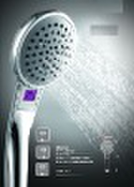 light shower head with temperature show