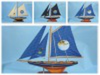 高质量的帆船模型木制工艺品