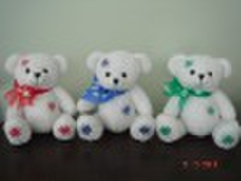 plush teddy bear w/ embroidery snowflake