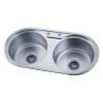 double bowl stainless steel sink size 860X440X200M