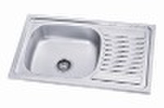 top mount stainless steel sink L-(6) 760X400MM