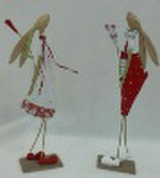 Metal rabbit couple figurine as home decor (Valent