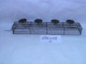rectangular wire candle holder in brown painting