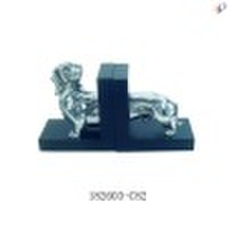 POLY ELECTRO-PLATED DOG BOOKEND(182603-C82)