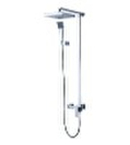 brass square luxury rainfall bath shower mixer set