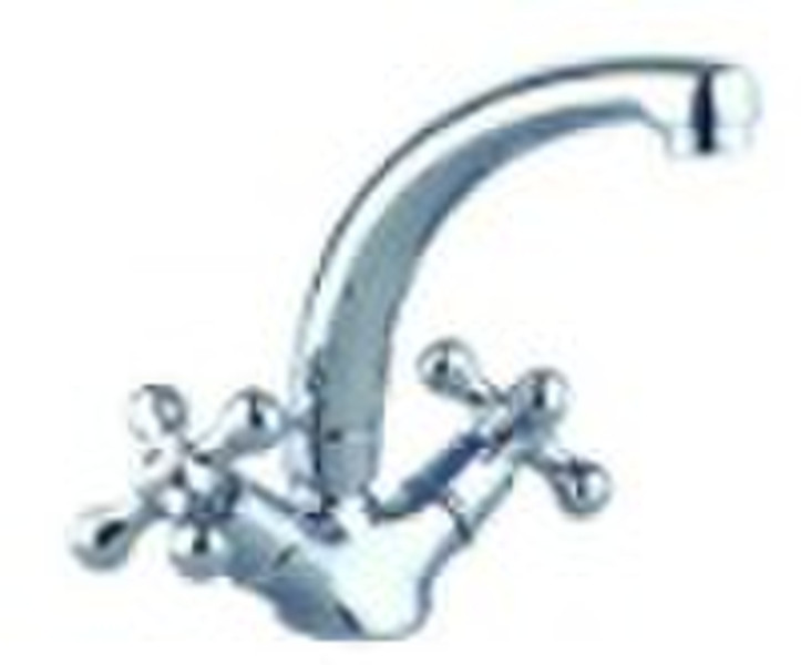 Double handle brass faucet