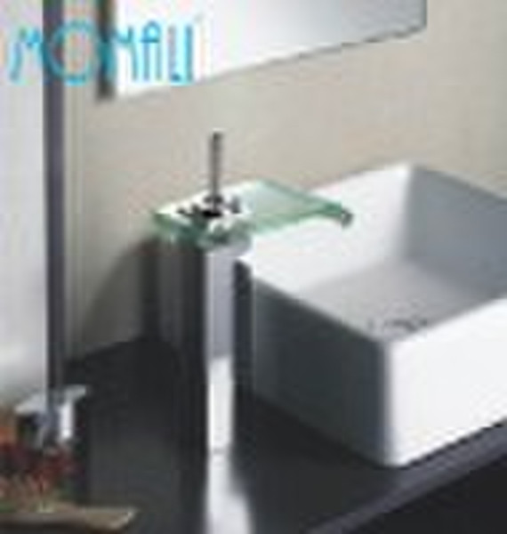 Glass basin faucet