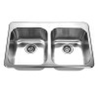 Topmount Double Bowl Stainless Steel Kitchen Sink